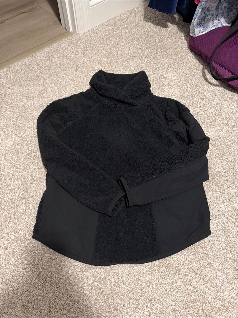 Nike Black Teddy Fleece Pullover Jacket